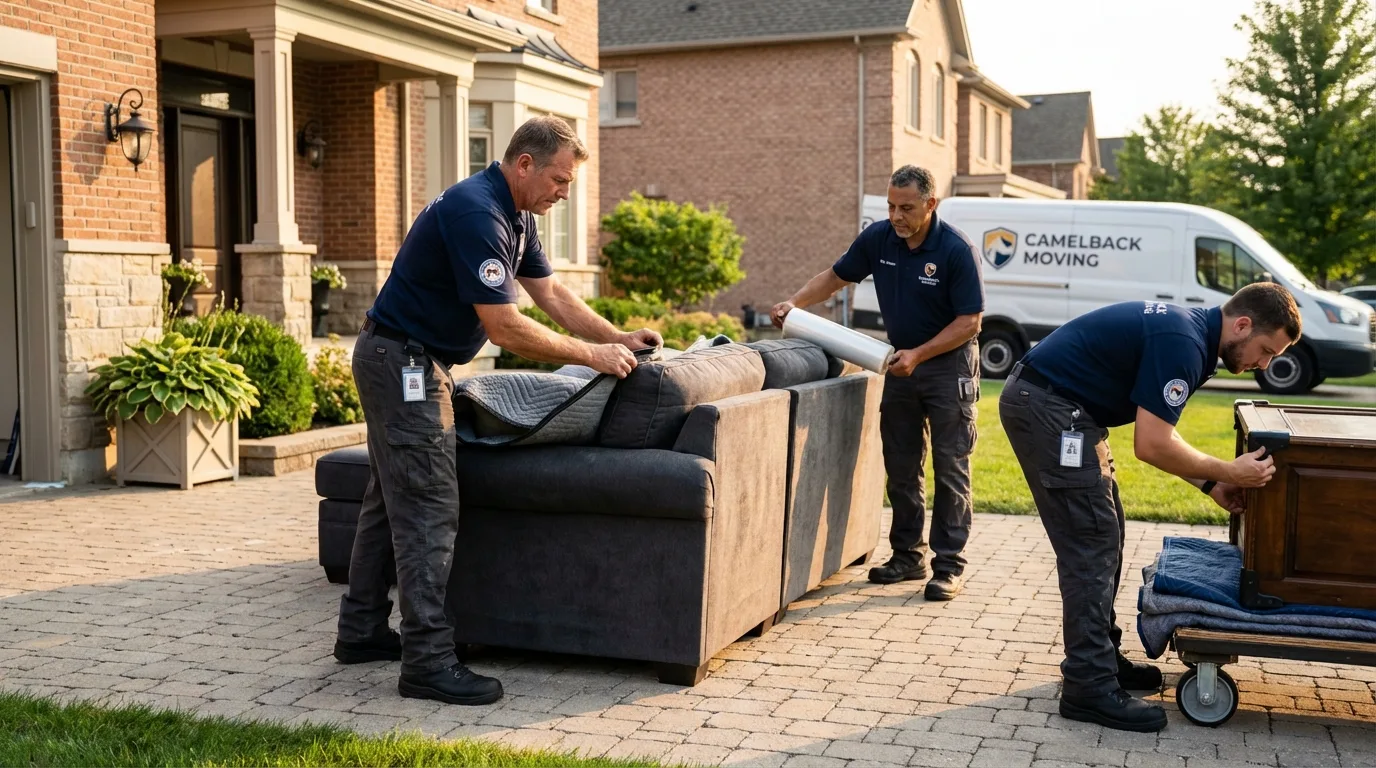 Large estate moving crew wrapping furniture in Castle Dale, UT