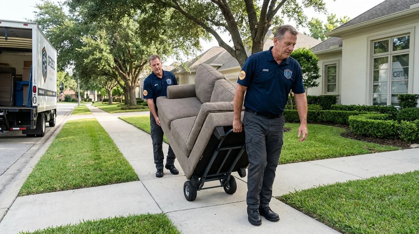 Local residential moving crew loading furniture in Castle Dale, UT