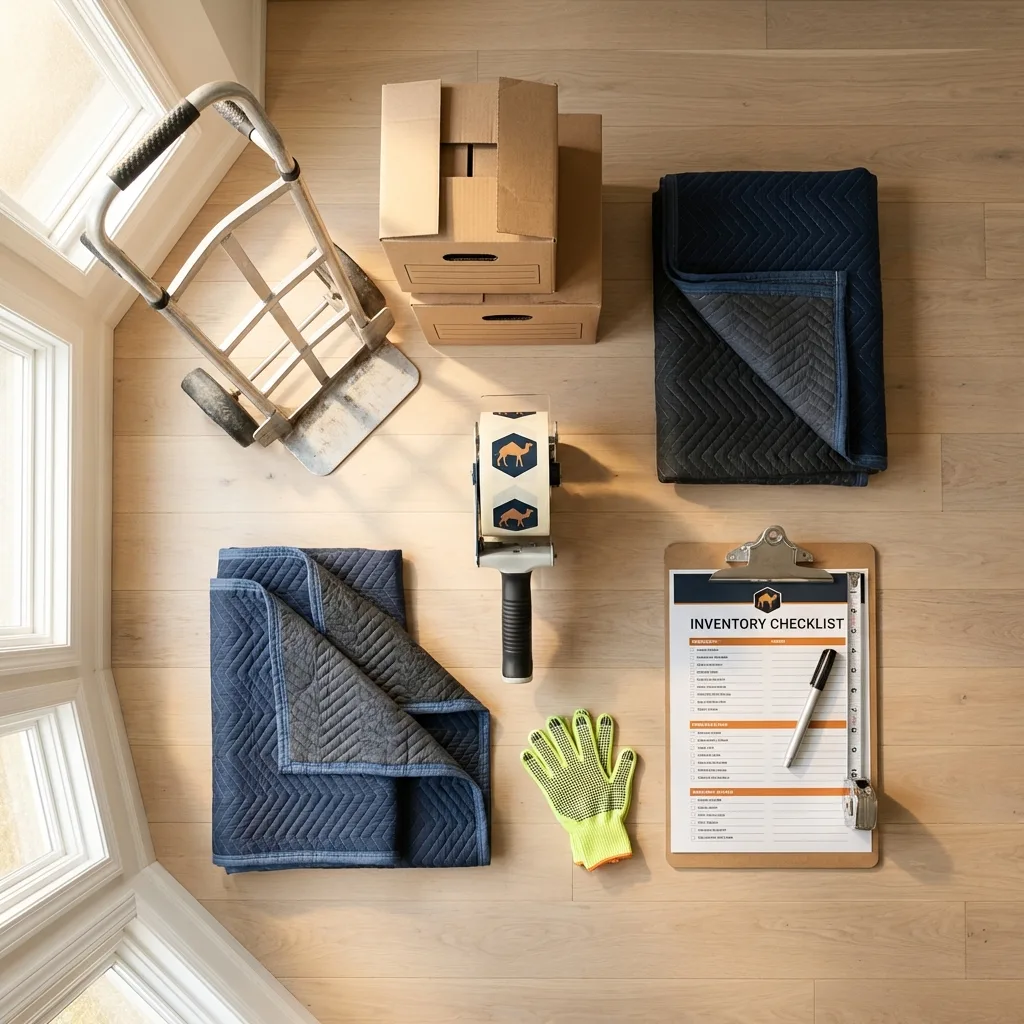 Professional moving supplies and packing materials layout for Castle Dale residential relocations