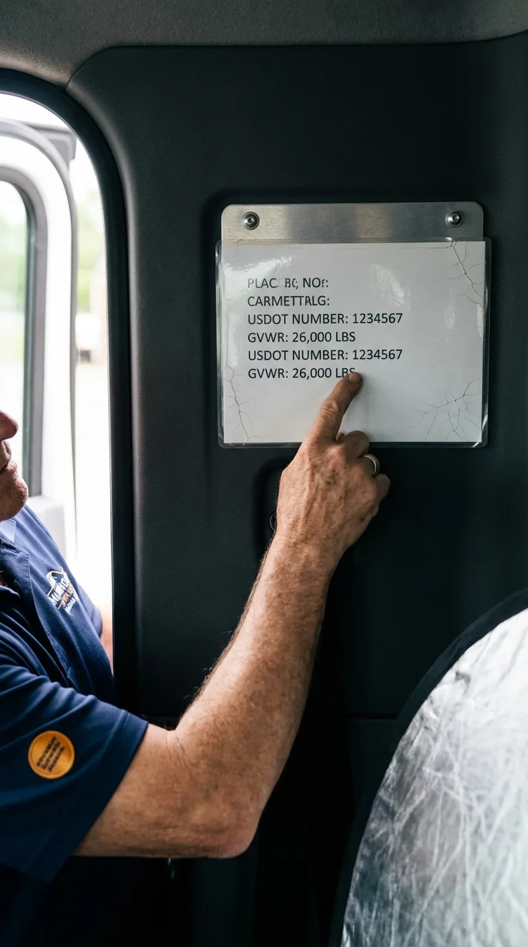 USDOT licensing placard verification in Castle Dale